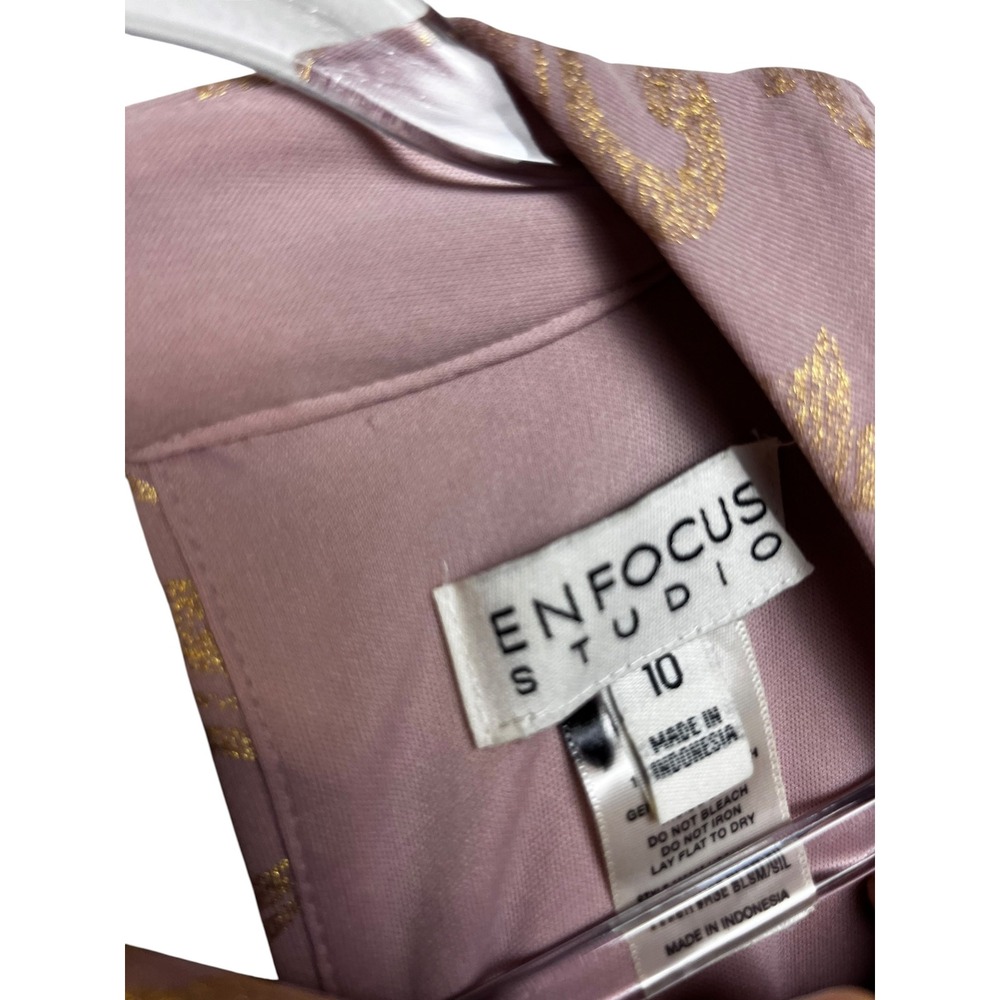 Enfocus Studio Mauve Gold Damask Halter High-Low Mermaid Gown Dress 10 - Picture 5 of 12
